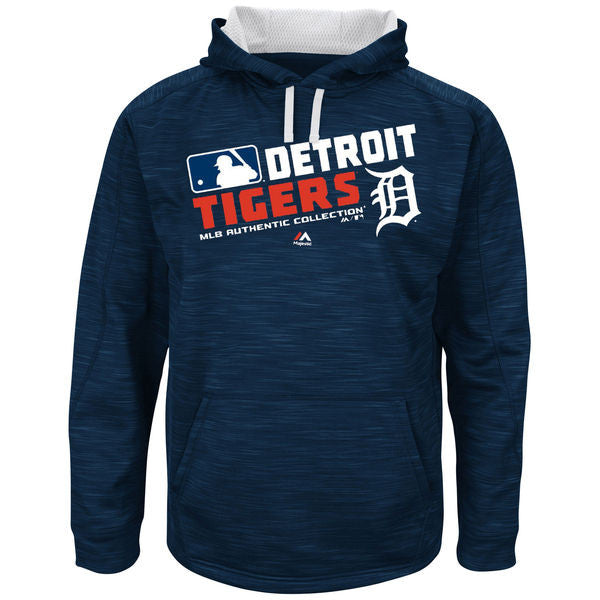 Detroit Tigers Majestic Navy On-Field Team Choice Streak Therma Base Fleece Hoodie