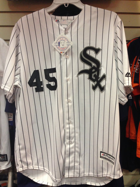 Michael Jordan Chicago White Sox Home White Pinstriped Majestic Cool Base Jersey Stitched
