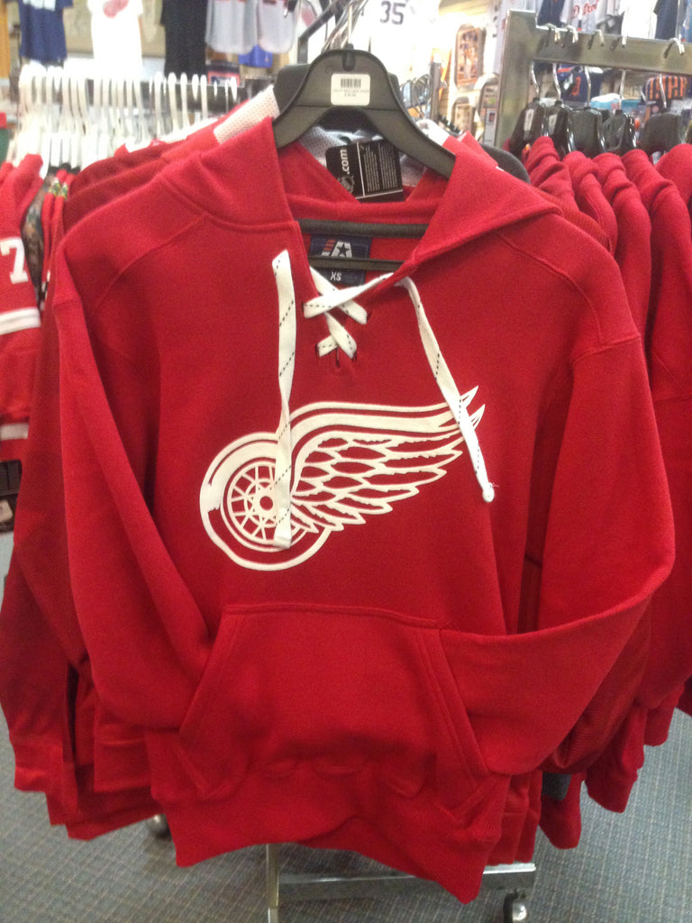 Detroit Red Wings Adidas Women's Skate Lace Pullover Hoodie - Red